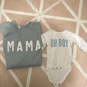 White and Blue Crew Neck Sweater Soft Comfortable Fabric